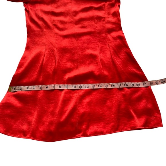 Treasure & Bond x Something Navy Sz XS Red A Line Flared Sleeve Mini Dress - Picture 13 of 14
